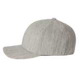 Flexfit 6477. Heather Grey. Wool Blend. Fitted Cap