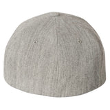Flexfit 6477. Heather Grey. Wool Blend. Fitted Cap