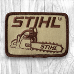 STIHL CHAINSAW. Brown/Khaki. Authentic Vintage Patch