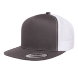 Yupoong 6006 Charcoal/White. Classic Trucker Snapback.