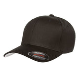 Flexfit 5001 Black. Cotton Twill. Fitted Cap