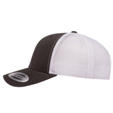 Yupoong 6606. Charcoal/White Retro Trucker Snapback.