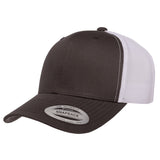 Yupoong 6606. Charcoal/White Retro Trucker Snapback.