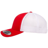 Yupoong 6606. Red/White Retro Trucker Snapback.