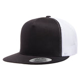 Yupoong 6006. Black/White Classic Trucker Snapback.