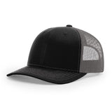 Richardson 112 Black/Charcoal Trucker Snapback.