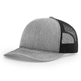 Richardson 112 Heather Gray/Black Trucker Snapback.