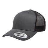 Yupoong 6606. Charcoal Black Retro Trucker Snapback
