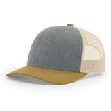 Richardson 115 Heather Grey/Birch/Amber Gold Low Pro Trucker Snapback