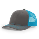 Richardson 112 Charcoal/Neon Blue Trucker Snapback