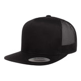Yupoong 6006 Black. Classic Trucker Snapback