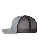 Richardson 112 Heather Gray/Black Trucker Snapback.