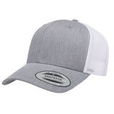 Yupoong 6606. Heather Gray/White Retro Trucker Snapback