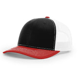 Richardson 112 Black/White/Red Trucker Snapback