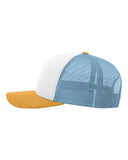 Richardson 112  White/ Columbia Blue/Yellow Trucker Snapback