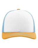 Richardson 112  White/ Columbia Blue/Yellow Trucker Snapback