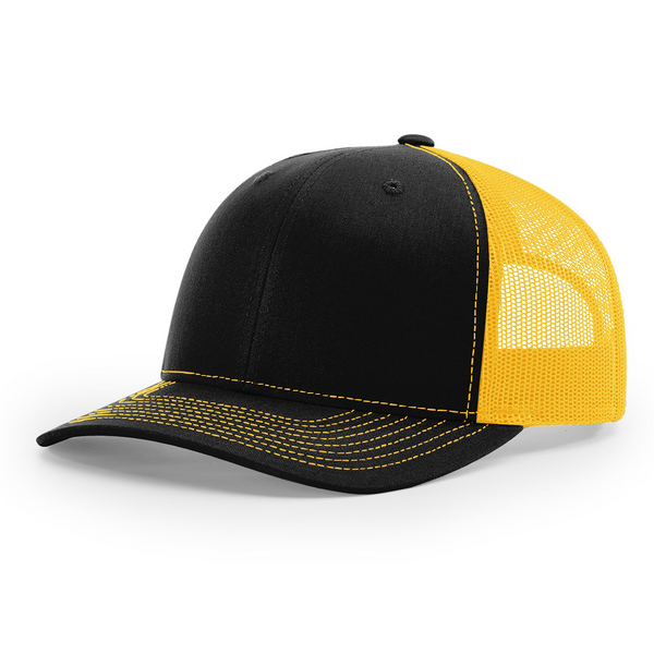 Richardson 112 Black/Gold Trucker Snapback