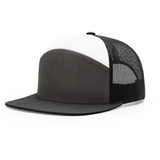 Richardson 168 Charcoal/Black/White Hi-Pro 7-Panel Trucker Snapback