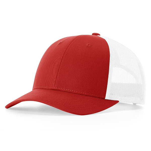 Add Richardson 115 Red/White Low Pro Trucker Snapback