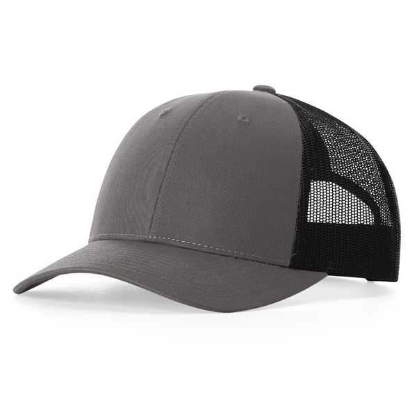 Add Richardson 115 Charcoal/Black Low Pro Trucker Snapback