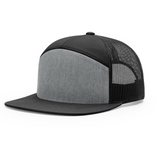 Richardson 168 Heather Grey/Black Hi-Pro 7-Panel Trucker Snapback