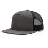 Richardson 168 Charcoal/Black Hi-Pro 7-Panel Trucker Snapback