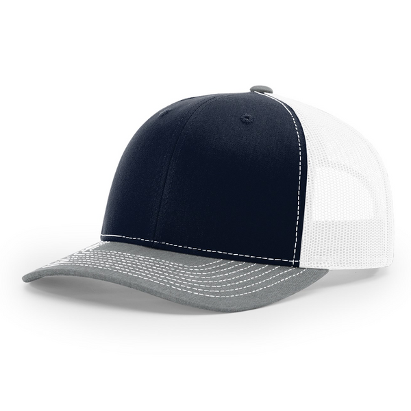 Richardson 112   Navy/ White/Heather Grey Trucker Snapback