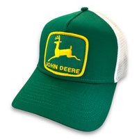 JOHN DEERE Vintage Patch + New Era 9FORTY Green/White Cap