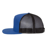 Richardson 168 Royal/Black Hi-Pro 7-Panel Trucker Snapback