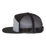 Richardson 168 Heather Grey/Black Hi-Pro 7-Panel Trucker Snapback