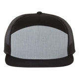 Richardson 168 Heather Grey/Black Hi-Pro 7-Panel Trucker Snapback