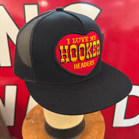 I LOVE MY HOOKER HEADERS Vintage Patch + Yupoong 6006 Snapback