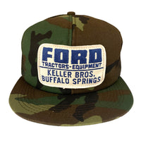 FORD TRACTORS-EQUIPMENT. KELLER BROS. BUFFALO SPRINGS. K-Products Authentic Vintage Camo Trucker