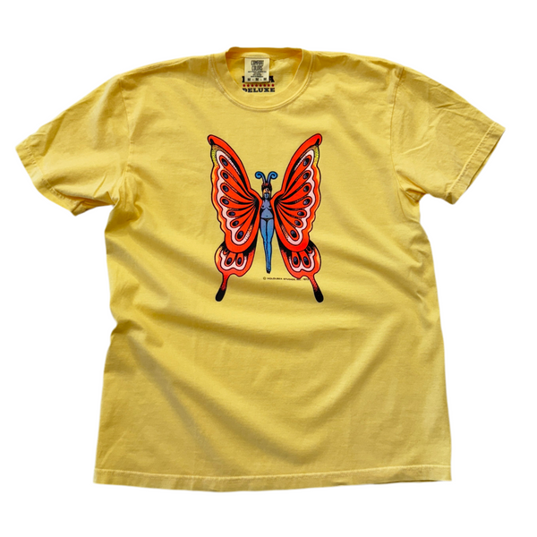 Butterfly Goddess. NOS Vintage Transfer + Butter Comfort Colors 1717. Adult Medium