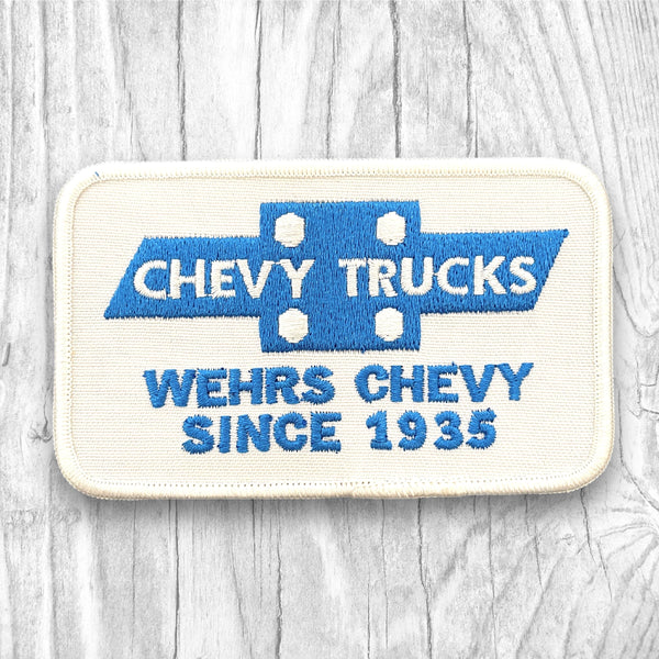CHEVY TRUCKS. WEHRS CHEVY SINCE 1935. Authentic Vintage Patch