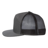 Richardson 168 Charcoal/Black Hi-Pro 7-Panel Trucker Snapback