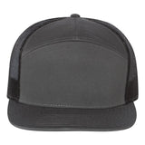 Richardson 168 Charcoal/Black Hi-Pro 7-Panel Trucker Snapback