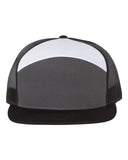 Richardson 168 Charcoal/Black/White Hi-Pro 7-Panel Trucker Snapback