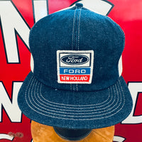 FORD NEW HOLLAND. Vintage K-Products Denim Trucker Snapback