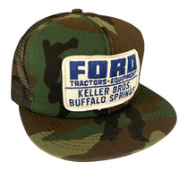 FORD TRACTORS-EQUIPMENT. KELLER BROS. BUFFALO SPRINGS. K-Products Authentic Vintage Camo Trucker