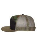 Richardson 168 Black/Camo/Loden Hi-Pro 7-Panel Trucker Snapback