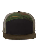Richardson 168 Black/Camo/Loden Hi-Pro 7-Panel Trucker Snapback