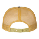 Richardson 168 Charcoal/Old Gold Hi-Pro 7-Panel Trucker Snapback