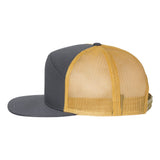 Richardson 168 Charcoal/Old Gold Hi-Pro 7-Panel Trucker Snapback