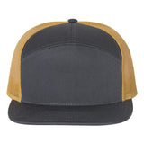 Richardson 168 Charcoal/Old Gold Hi-Pro 7-Panel Trucker Snapback