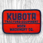 KUBOTA TRACTORS-EQUIPMENT. MOEN MACHINERY CO. Authentic Vintage Patch