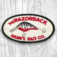 THE RAZORBACK. MANN’S BAIT CO. Authentic Vintage Patch