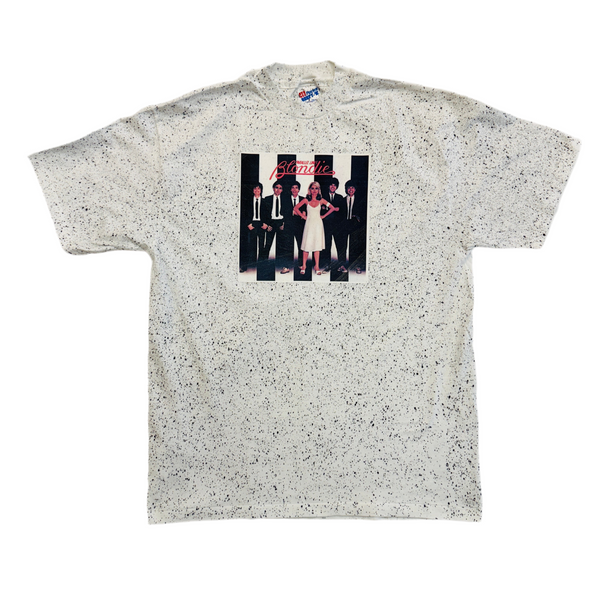 BLONDIE PARALLEL LINES. NOS Vintage Transfer + NOS Vintage T-Shirt. Mens Large