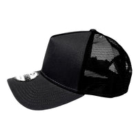 New Era 9FORTY Black Trucker Snapback Mesh. Cap not sold alone.