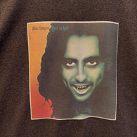Alice Cooper Goes To Hell. NOS Vintage Transfer + NOS Vintage Dark Grey T-Shirt. Mens Large
